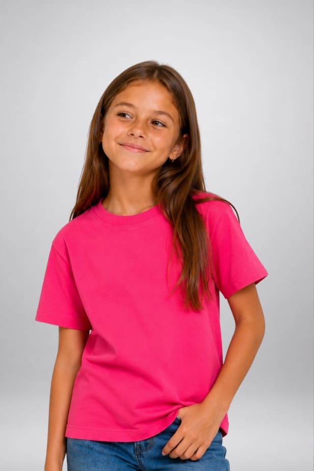 Basic pink T-shirt for girls